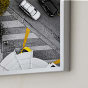 "Story from Aerial #1" - Art Print in textured yellow by Van Tsao - Frame Close-up