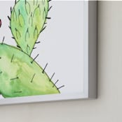 "Prickly Pear Plant" - Art Print in Cactus Green by TweetSweet - Frame Close-up