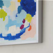 "Dos Colibris" - Art Print in Bright Blue by Sarah Finkel - Frame Close-up