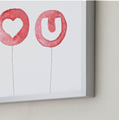 "I Heart U Balloons" - Art Print in Rose by Belia Simm - Frame Close-up