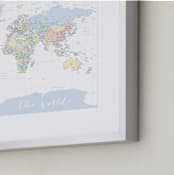 "Pastels nursery world map " - Art Print in Pastel colors by Rosana Laiz Blursbyai - Frame Close-up