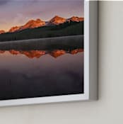 "Dawn Breaking, Little Redfish Lake, ID" - Art Print in Pink Dawn by Abby Ehntholt - Frame Close-up