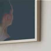 "Poise" - Art Print in Prussian blue by Maja Cunningham - Frame Close-up