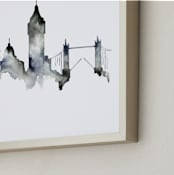 "London Skyline" - Art Print in Shades of Grey by Kelsey McNatt - Frame Close-up
