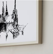 "Prague" - Art Print in Black by Anastasia Makarova - Frame Close-up