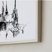 "Prague" - Art Print in Black by Anastasia Makarova - Frame Close-up