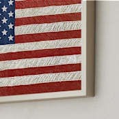 "Rustic American Flag" - Art Print in Navy Blue by Amy Marsh - Frame Close-up
