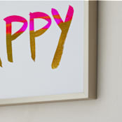 "Happy Happy Letters" - Art Print in Bright Pink by Christina Flowers - Frame Close-up