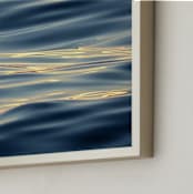 "Gold On the Water" - Art Print in ocean teal blue by Sea and Sky - Frame Close-up