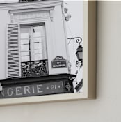 "La Boulangerie" - Art Print in Grey by Caroline Mint - Frame Close-up