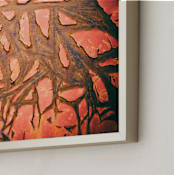 "Cross Hatched " - Art Print in dark orange by Alexis Arnold - Frame Close-up
