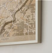 "Toledo, OH, vintage-looking city map" - Art Print in Sepia by Rosana Laiz Blursbyai - Frame Close-up