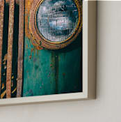 "One Head Light" - Art Print in rusty brown by Alexis Arnold - Frame Close-up