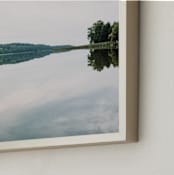 " Horizon bw" - Art Print in turquoise green by Lying on the grass - Frame Close-up