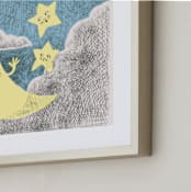 "Claire de Lune" - Art Print in Night Blue by Catilustre - Frame Close-up