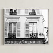 "La Boulangerie" - Art Print in Grey by Caroline Mint - Framed