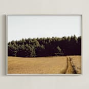 "NATURAL TEXTURE IV" - Art Print in Yellow field by Lying on the grass - Framed