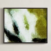 "Ocean Floor II" - Art Print in Martini Olive by Tanya Lee Design - Framed Canvas