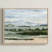 "Among the Hedges III" - Art Print in Sage Green by Lara Eckerman - Framed Canvas