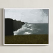 "Moher 3" - Art Print in Stony Blue by Kristen Marie - Framed Canvas
