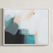 "Coast 1" - Art Print in Coastal Blue by AlisonJerry - Framed Canvas