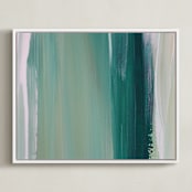 "Emerald Blades" - Art Print in Teal by Artsy Canvas Girl Designs - Framed Canvas