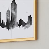 "New York City Skyline" - Art Print in Shades of Black by Kelsey McNatt - Frame Close-up