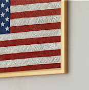 "Rustic American Flag" - Art Print in Navy Blue by Amy Marsh - Frame Close-up