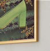 "Shoe Collection" - Art Print in Cactus green by Frances Sousa - Frame Close-up