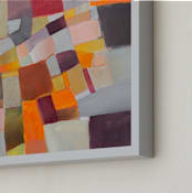 "Quilted journey" - Art Print in Warm Earthtones by Jacquelyn Sloane Siklos - Frame Close-up