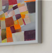 "Quilted journey" - Art Print in Warm Earthtones by Jacquelyn Sloane Siklos - Frame Close-up