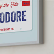 "License Plate" - Personalized Art Print in Cloud by Sarah Cohn - Frame Close-up