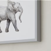 "Baby Watercolor Elephant" - Art Print in Elephant gray by Lauren Rogoff - Frame Close-up