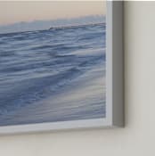 "Soft Waves and Lighted Pier After Sunset" - Art Print in Bluish Gray by Kathy Van Torne - Frame Close-up