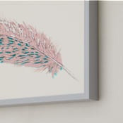"Pink Feather" - Art Print in Pink by Prittybird - Frame Close-up