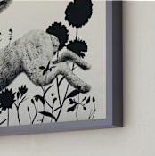 "Leaping Hare" - Art Print in Ash by Holly Hudson - Frame Close-up