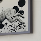 "Leaping Hare" - Art Print in Ash by Holly Hudson - Frame Close-up
