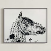 "Horse" - Art Print in Ash by Holly Hudson - Framed