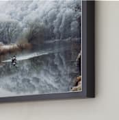 "Winter Kayak" - Art Print in dove blue by Eva Marion - Frame Close-up