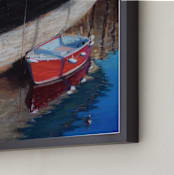 "Little Red" - Art Print in Row Boat Red by Cindy Gillett - Frame Close-up