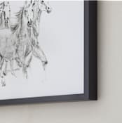 "Three Horses" - Art Print in original charcoal by Ramnik Velji - Frame Close-up
