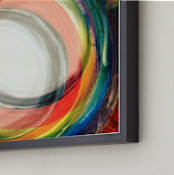 "Circles and Clouds" - Art Print in steel blue by Margaret Williams - Frame Close-up
