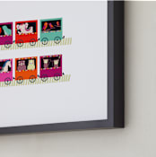 "Animal Train" - Art Print in Pinkie by Rebecca Humphreys - Frame Close-up