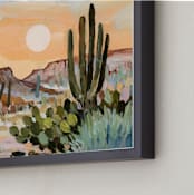 "Glowing Desert Moon" - Art Print in orange by Shina Choi - Frame Close-up