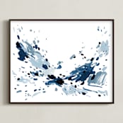 "Dusty Sky" - Art Print in Light Blue by Katie Craig - Framed