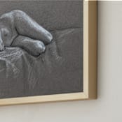 "Restful" - Art Print in Charcoal Gray by Anne Morrison - Frame Close-up