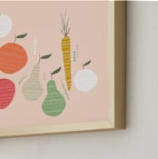 "Farmer's Market Kitchen" - Art Print in blush by Krissy Bengtson - Frame Close-up