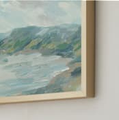"Coastal Dream" - Art Print in Seaside Blue by Abbey Holden - Frame Close-up