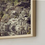 "Autumn Reflections" - Art Print in Stone Brown by Gray Star Design - Frame Close-up