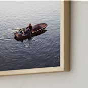 "Prague at Sunset" - Art Print in River Gray by Krissy Bengtson - Frame Close-up